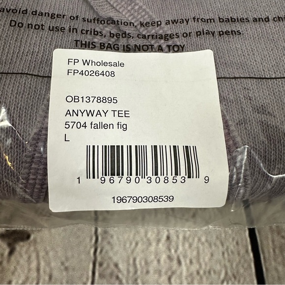 Free People Knit Anyway Wrap Tee Shirt Relaxed Slouchy Fallen Fig Purple L NWT - Picture 6 of 7